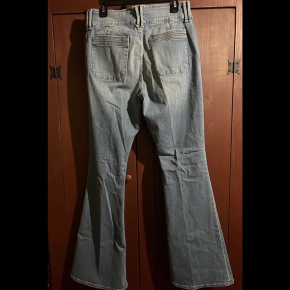 Frame The Double Detail High Rise Flare Denim Jeans Color Merced Size 32 - NWT - Picture 14 of 16